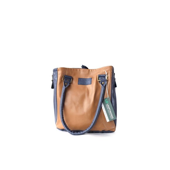 Looptworks Southwest Airline Leather Seats Upcycled Shoulder Tote - Picture 11 of 15